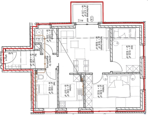 Lichtdurchflutete 3-Zimmer-Dachgeschosswohnung – Neubau in Top-Zentrumslage - Grundriss DG - WE 4.1 (40455)