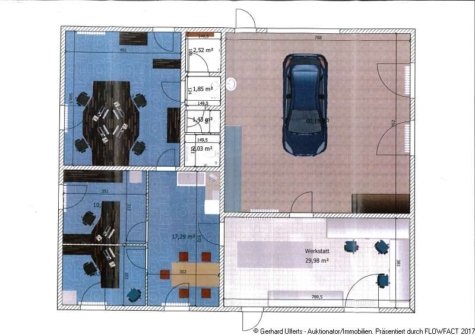 Gewerbehalle mit großer Freiflächen und Büroräumen – vielseitige Nutzungsmöglichkeiten! - Grundriss (38542)