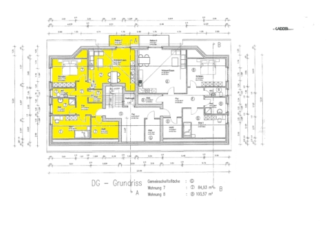 Neuwertige Dachgeschosswohnung mit Aufzug und Balkon im Zentrum von Warsingsfehn - Grundriss WE 7 (35277)