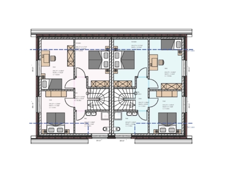 Neubau Doppelhaushälften in bevorzugter ruhiger Sackgassenlage von Moormerland-Warsingsfehn - grundriss obergeschoss (34460)