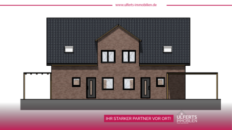 Neubau Doppelhaushälften in bevorzugter ruhiger Sackgassenlage von Moormerland-Warsingsfehn - Straßenansicht (34458)