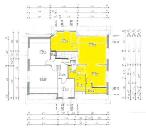 Moderne Dachgeschosswohnung in zentraler Wohnlage von Warsingsfehn - Grundriss WE02, OG vorne (39870)