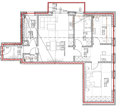 Stilvolle 3-Zimmer-Wohnung im Neubau, 1. OG – Aufzug, Balkon & Ortskernlage - Grundriss OG - WE 1.1 (40404)
