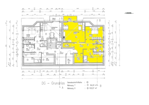 Neuwertige Dachgeschosswohnung mit Aufzug und Balkon im Zentrum von Warsingsfehn - Grundriss WE 8 (40669)