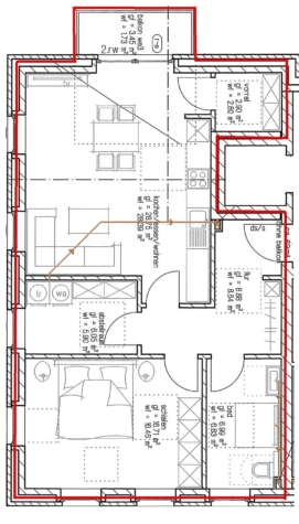 Helle 2-Zimmer-Obergeschosswohnung – Neubau in Top-Zentrumslage - Grundriss OG - WE 3.1 (40433)