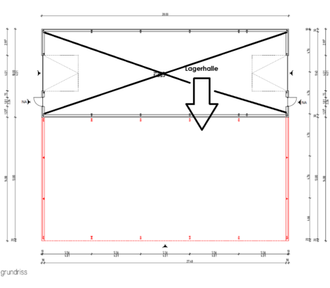 Neubau-Gewerbehalle im Gewerbegebiet „Schmiedestraße“ zu vermieten! - grundriss lagerhalle - bearbeitet (39532)